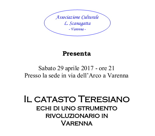 Conferenza:Il catasto Teresiano a Varenna