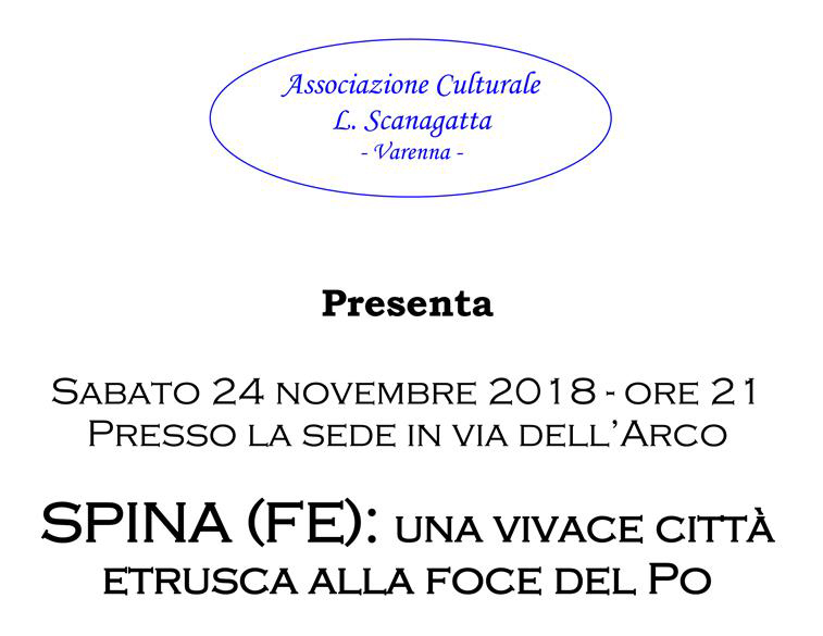 Conferenza: Spina (FE), una vivace città etrusca alla foce del Po